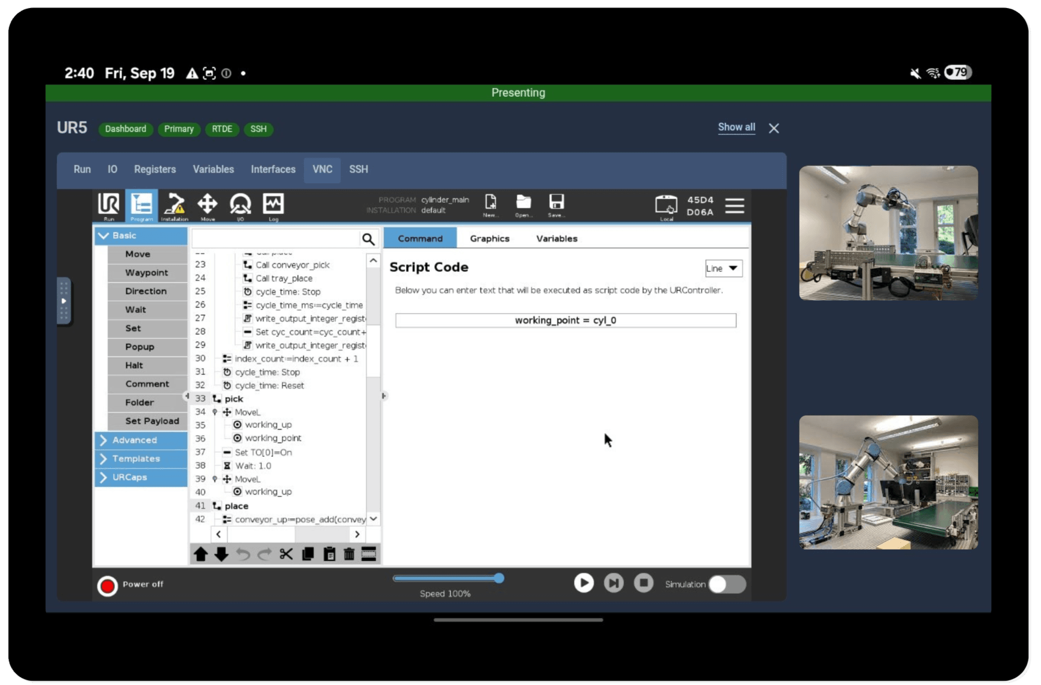 Interfaz de Controlador Universal Robots